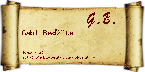 Gabl Beáta névjegykártya